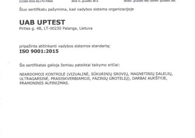 Vadybos sistemos sertifikatas